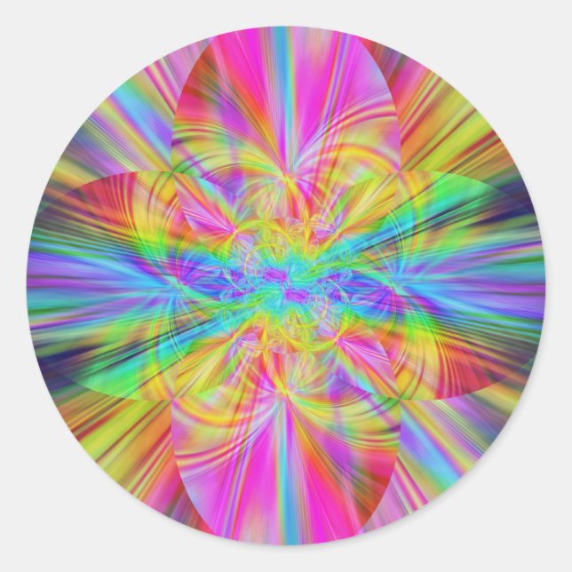 Adesivo Redondo Crystal Rainbow Beams (Frente)