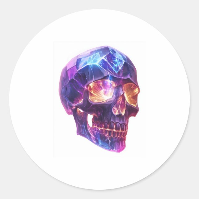 Adesivo Redondo Crystal Skull Entity (Frente)