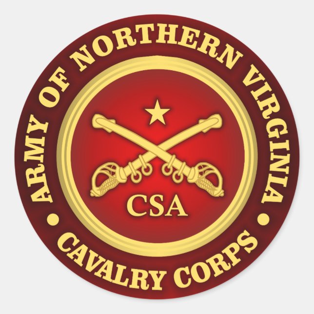 Adesivo Redondo CSC - Exército de Cavalaria da Virgínia Norte (Frente)
