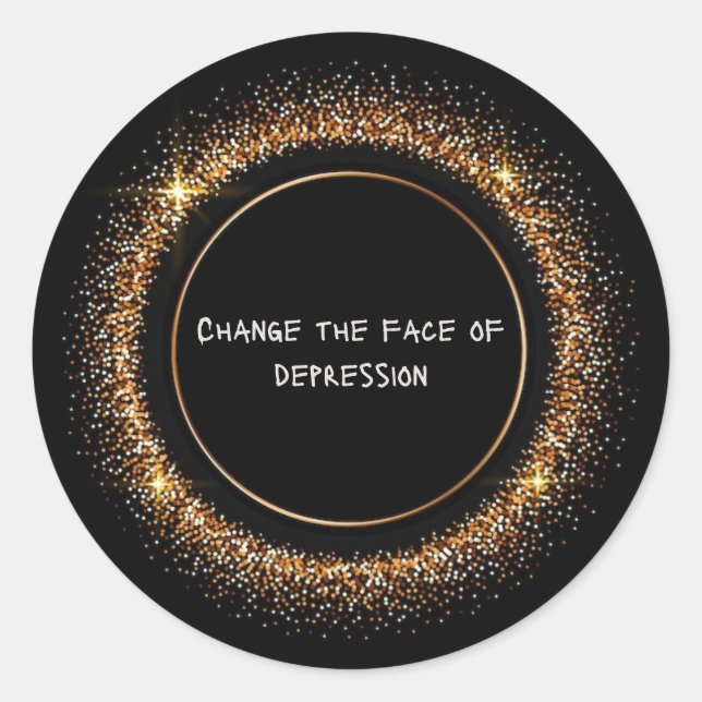 Adesivo Redondo CTFOD com brilho preto e Dourado (Frente)