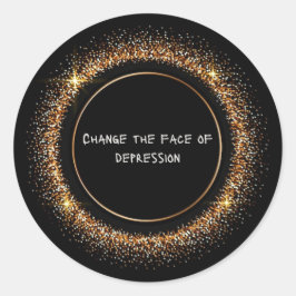 Adesivo Redondo CTFOD com brilho preto e Dourado