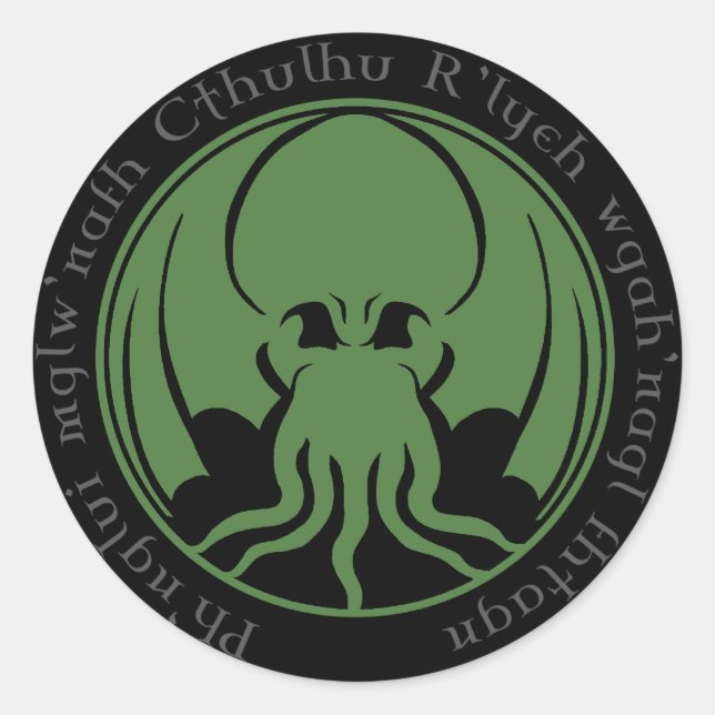 Adesivo Redondo Cthulhu (Frente)