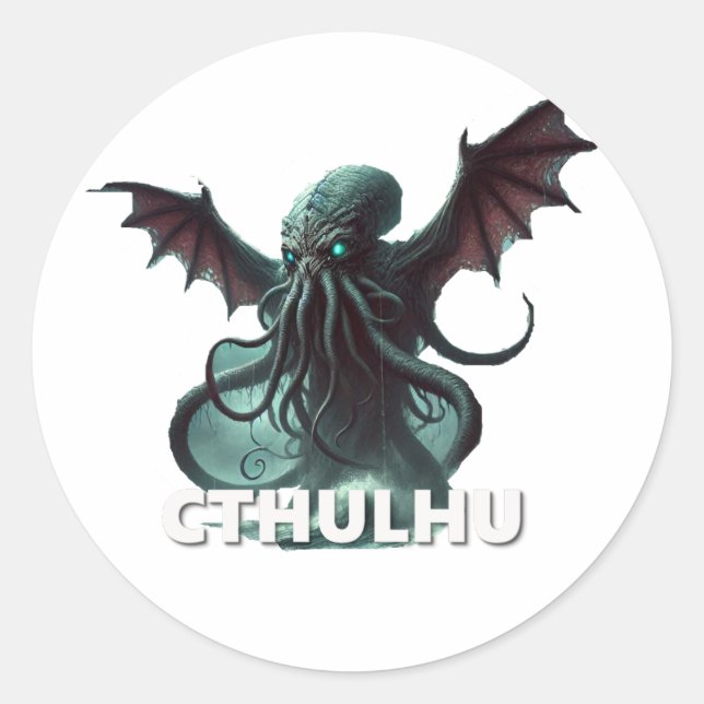 Adesivo Redondo Cthulhu (Frente)