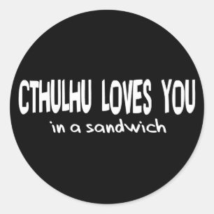 Adesivo Redondo Cthulhu ama-o