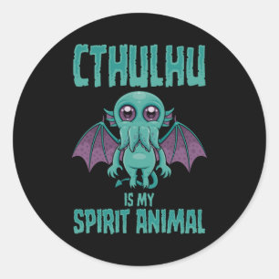 Adesivo Redondo Cthulhu é o meu Animal Espiritual