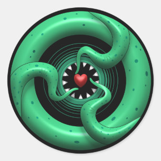 Adesivo Redondo Cthulhu Heart Sticker