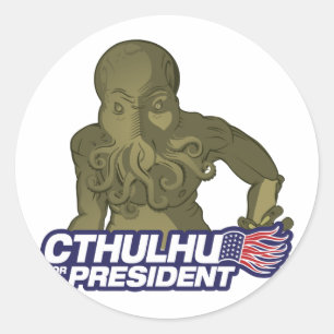 Adesivo Redondo Cthulhu para o Presidente Sticker