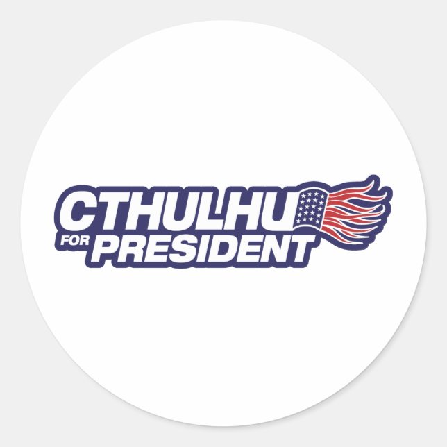 Adesivo Redondo Cthulhu para o Presidente Sticker (Frente)