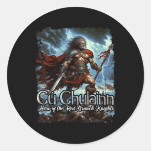Adesivo Redondo Cu Chulainn Celtic Irish Mythology War Deus