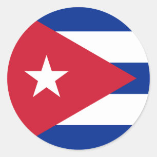 Adesivo Redondo CU da bandeira de Cuba
