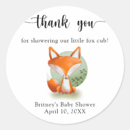 Adesivo Redondo Cub da raposa - obrigado