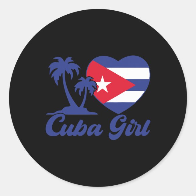 Adesivo Redondo Cuba - Bandeira Cubanita Patrimônio Hispânico K (Frente)