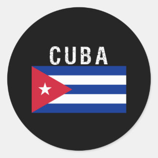 Adesivo Redondo Cuba,bandeira de Cuba