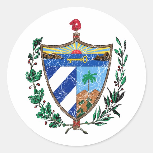 Adesivo Redondo Cuba Casaco de Armas (Frente)