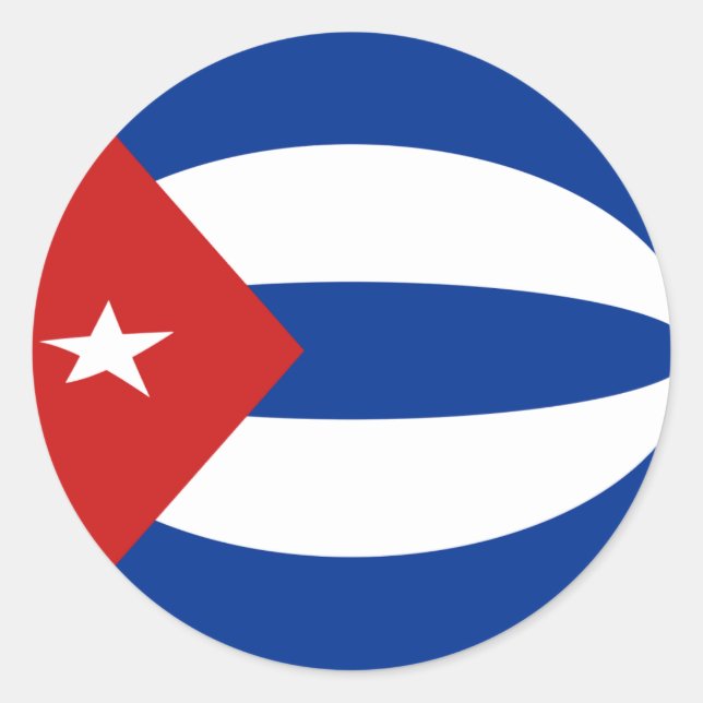 Adesivo Redondo Cuba Fisheye Flag Sticker (Frente)