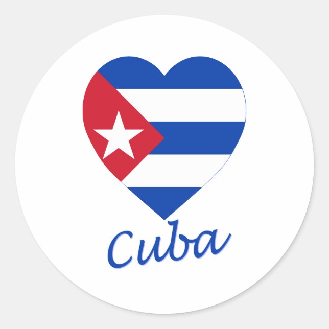Adesivo Redondo Cuba Flag Heart (Frente)