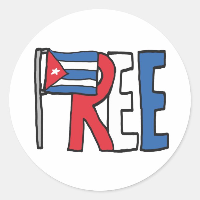 Adesivo Redondo Cuba livre (Frente)