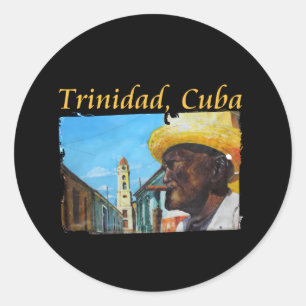 Adesivo Redondo Cuba - Trinidad e Cubana Charutos