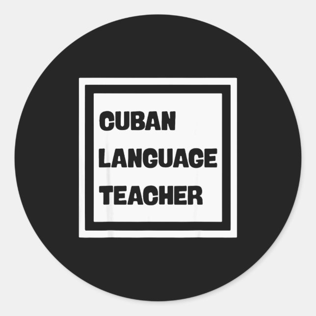 Adesivo Redondo Cuban Language Teacher  (Frente)