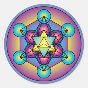 Adesivo Redondo Cube Merkaba, do Metatron