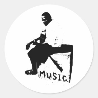 Adesivo Redondo Cubo da música