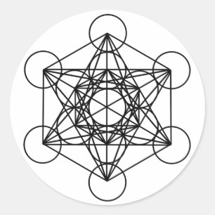 Adesivo Redondo Cubo de Metatron