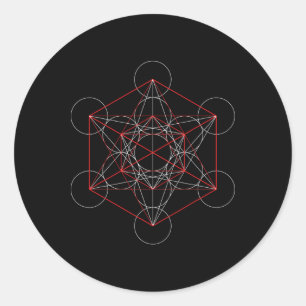 Adesivo Redondo Cubo do Arcanjo Metatron Geometria Sagrada Espirit