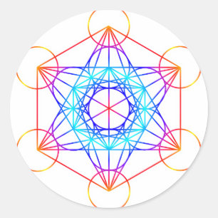 Adesivo Redondo Cubo do Metatron (Cor 2)