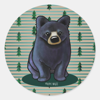 Adesivo Redondo Cubo do Urso Negro