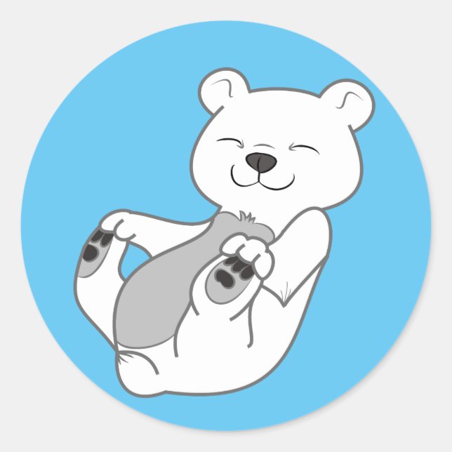 Adesivo Redondo Cubo Polar Bear (Frente)