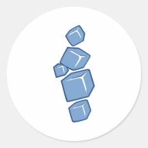 Adesivo Redondo Cubos de gelo