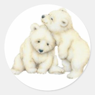 Adesivo Redondo Cubos de Urso Polar