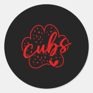 Adesivo Redondo Cubs Vintage Escola Esportes Fã Espírito de Equipe