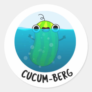 Adesivo Redondo Cucum-berg Engraçado Pepino Pun