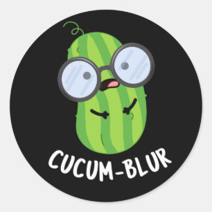 Adesivo Redondo Cucum-blur Funny Veggie Pepino Escuro BG
