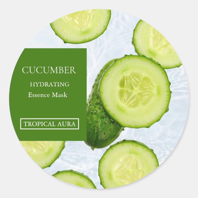 Adesivo Redondo Cucumber Facial Mask Label (Frente)