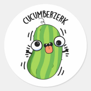 Adesivo Redondo Cucumberzerk Funny Berzerk Cucumber Pun