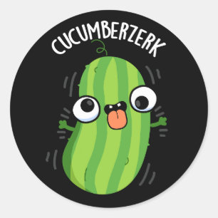 Adesivo Redondo Cucumberzerk Funny Berzerk Pepino Pun Dark BG