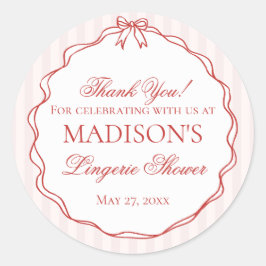Adesivo Redondo Cuecas de lingerie rosa e vermelha para festa