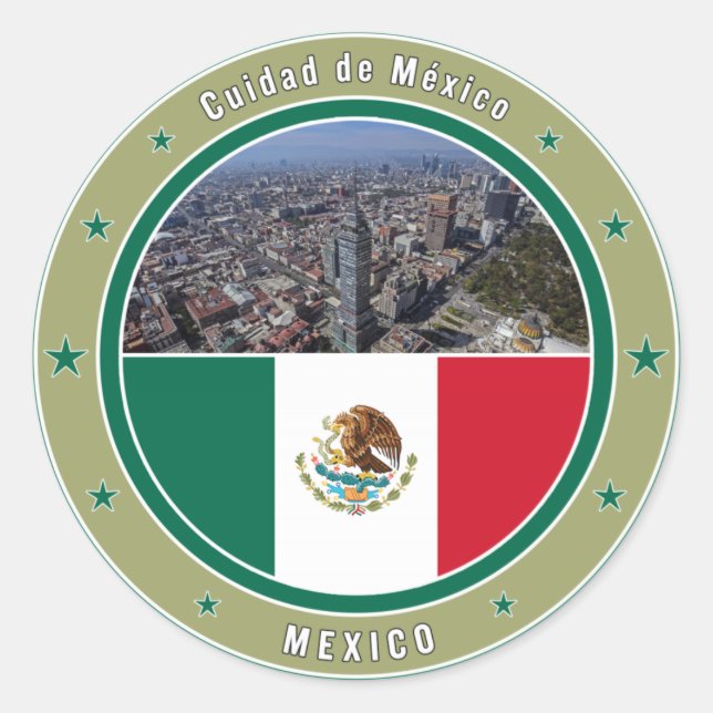 Adesivo Redondo Cuidad do México (Frente)