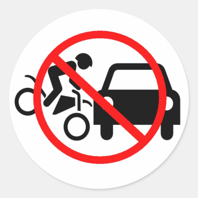 Adesivo Redondo Cuidado Com Os Motociclos (Frente)