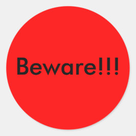 Adesivo Redondo Cuidado, Dia das Bruxas Bonito, Negro Laranja Negr