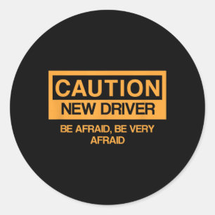 Adesivo Redondo Cuidado Novo Aluno Motorista Engraçado