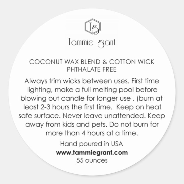 Adesivo Redondo Cuidados com as velas (Frente)