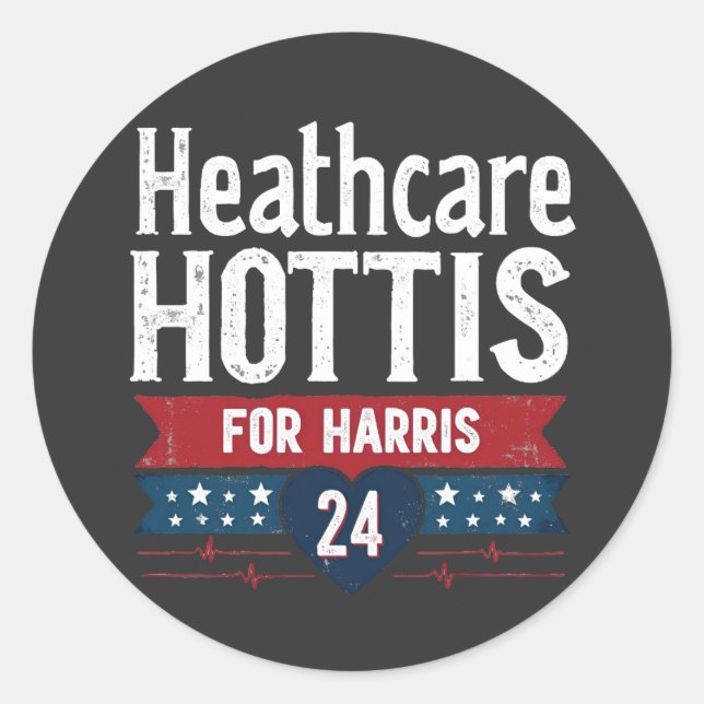 Adesivo Redondo Cuidados De Saúde Para A Enfermeira Harris 24 Kama (Frente)