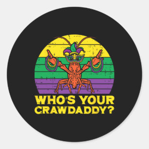 Adesivo Redondo Cujo Crawaddy Grawfish Engraçado Mardi Gras Men