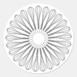 Adesivo Redondo Culinário do Chef Executivo, Whisk