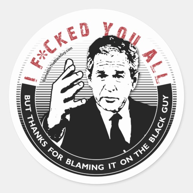Adesivo Redondo Culpá-lo no Cara preto (Frente)