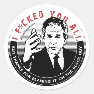 Adesivo Redondo Culpá-lo no Cara preto