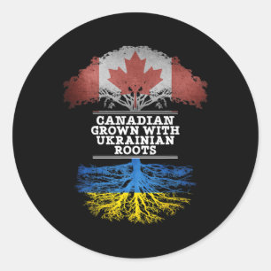 Adesivo Redondo Cultivado no Canadá com Raízes Ucranianas